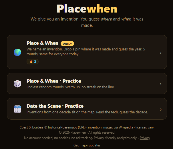 Placewhen screenshot 3