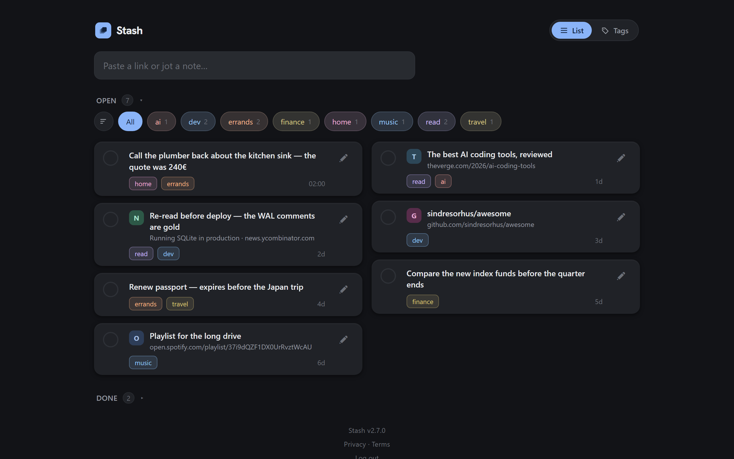 Stash screenshot 2