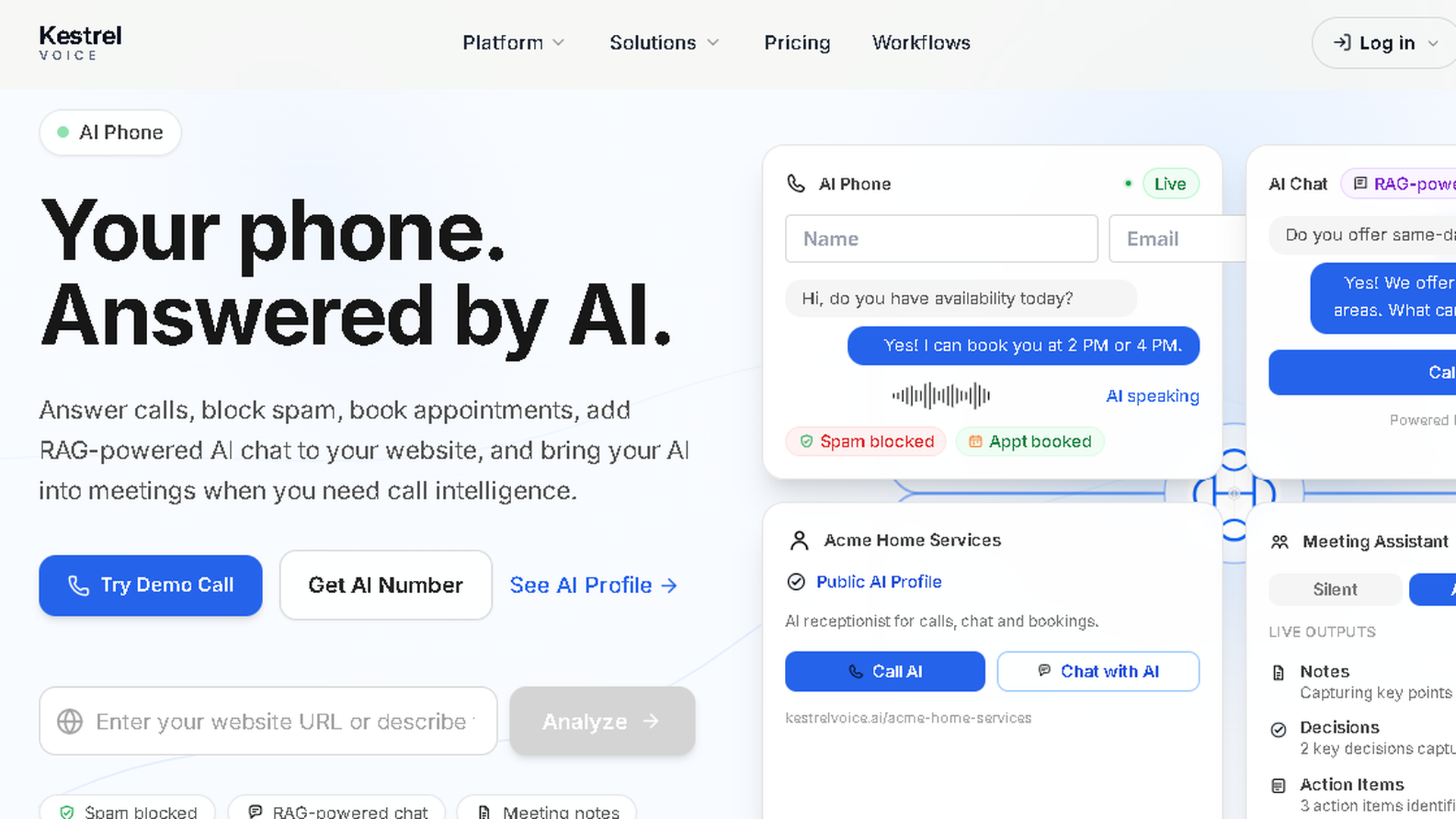 Kestrel Voice - AI Receptionist