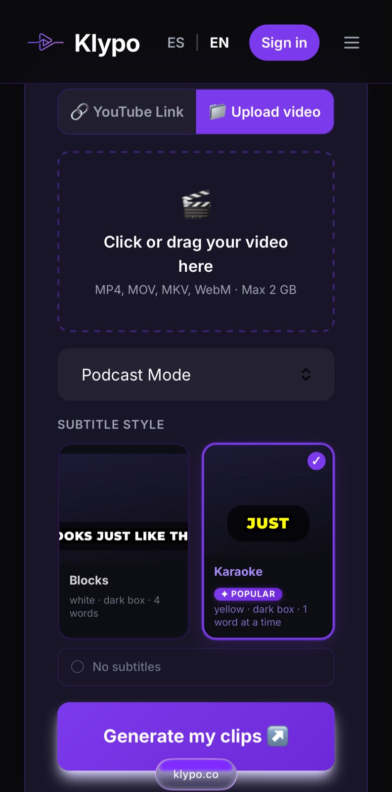 klypo screenshot 1