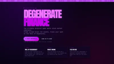 Degenerate Finance