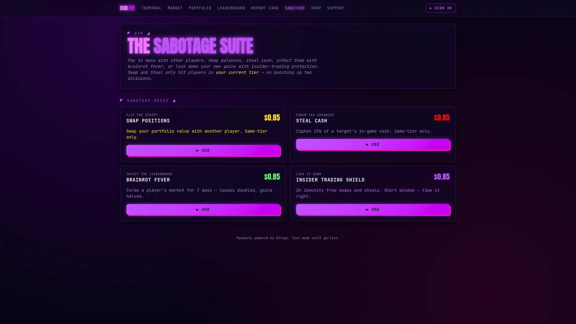 Degenerate Finance screenshot 1