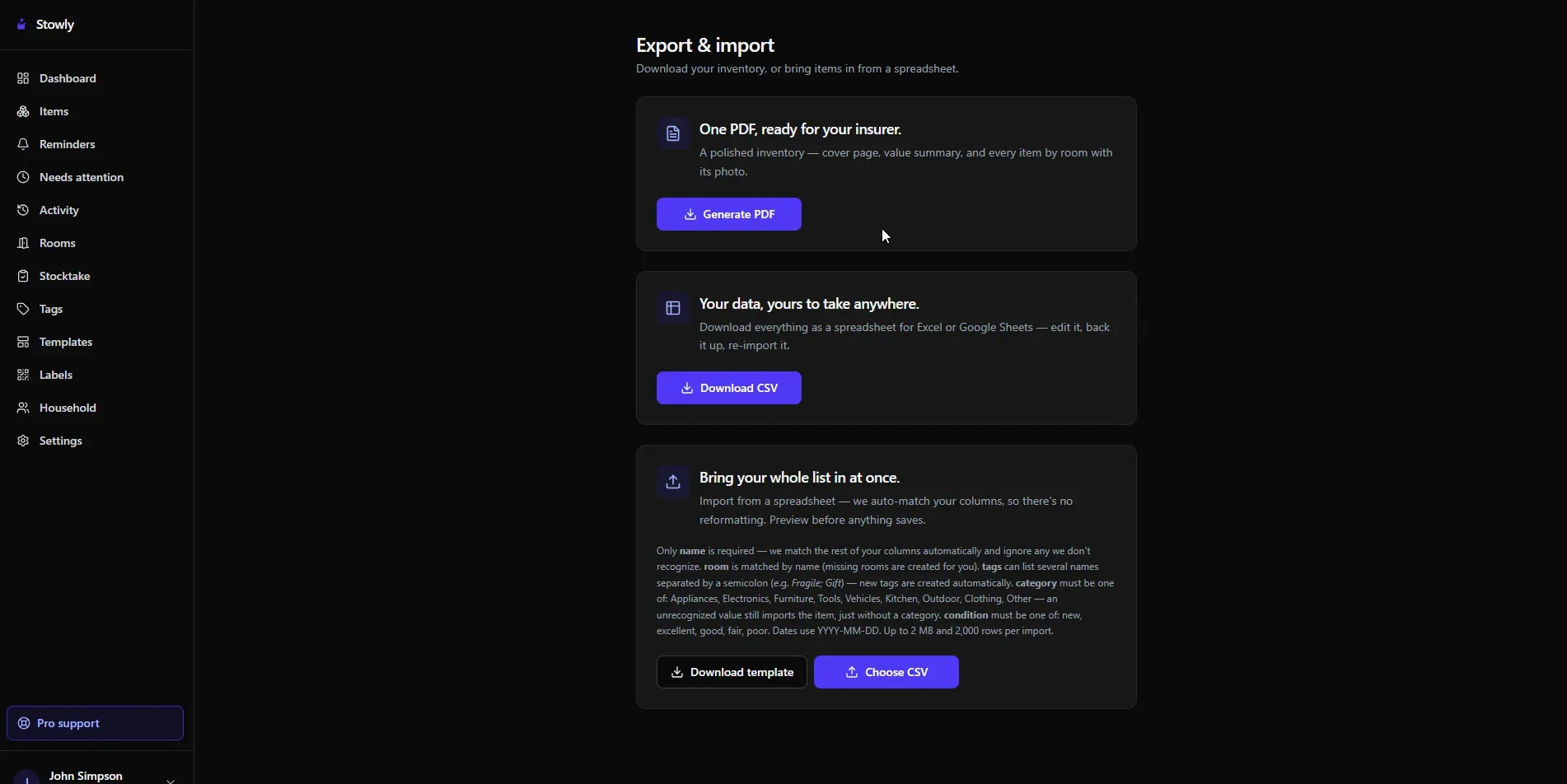 Stowly screenshot 2