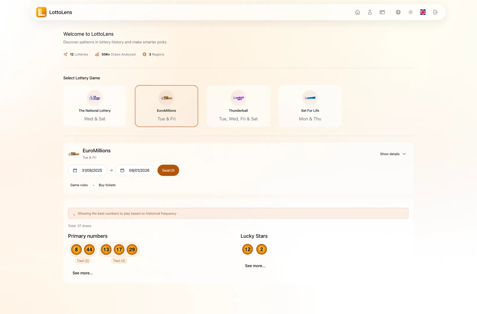 LottoLens screenshot 2