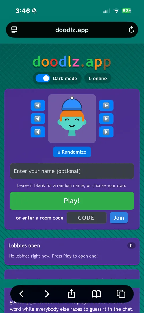 Free online drawing game screenshot 1