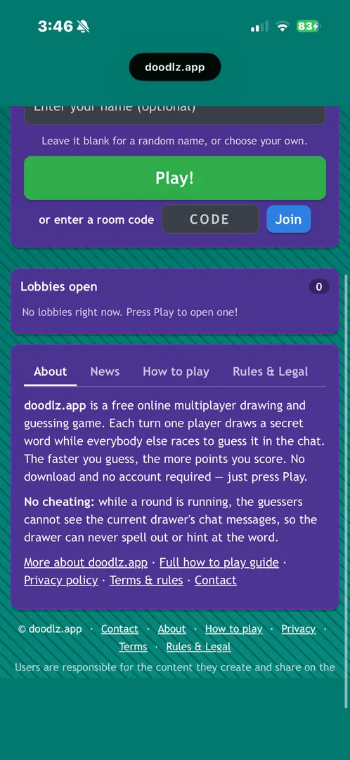 Free online drawing game screenshot 2