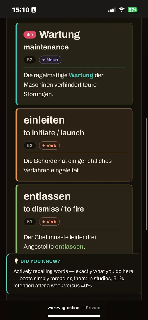 Wortweg screenshot 2