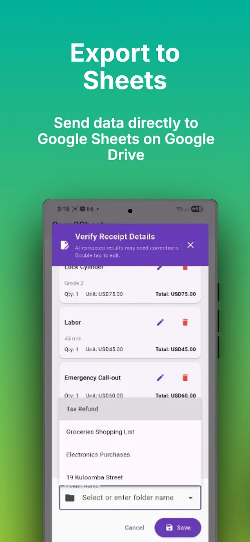 Scan2Sheet - AI Receipt Scanner screenshot 2