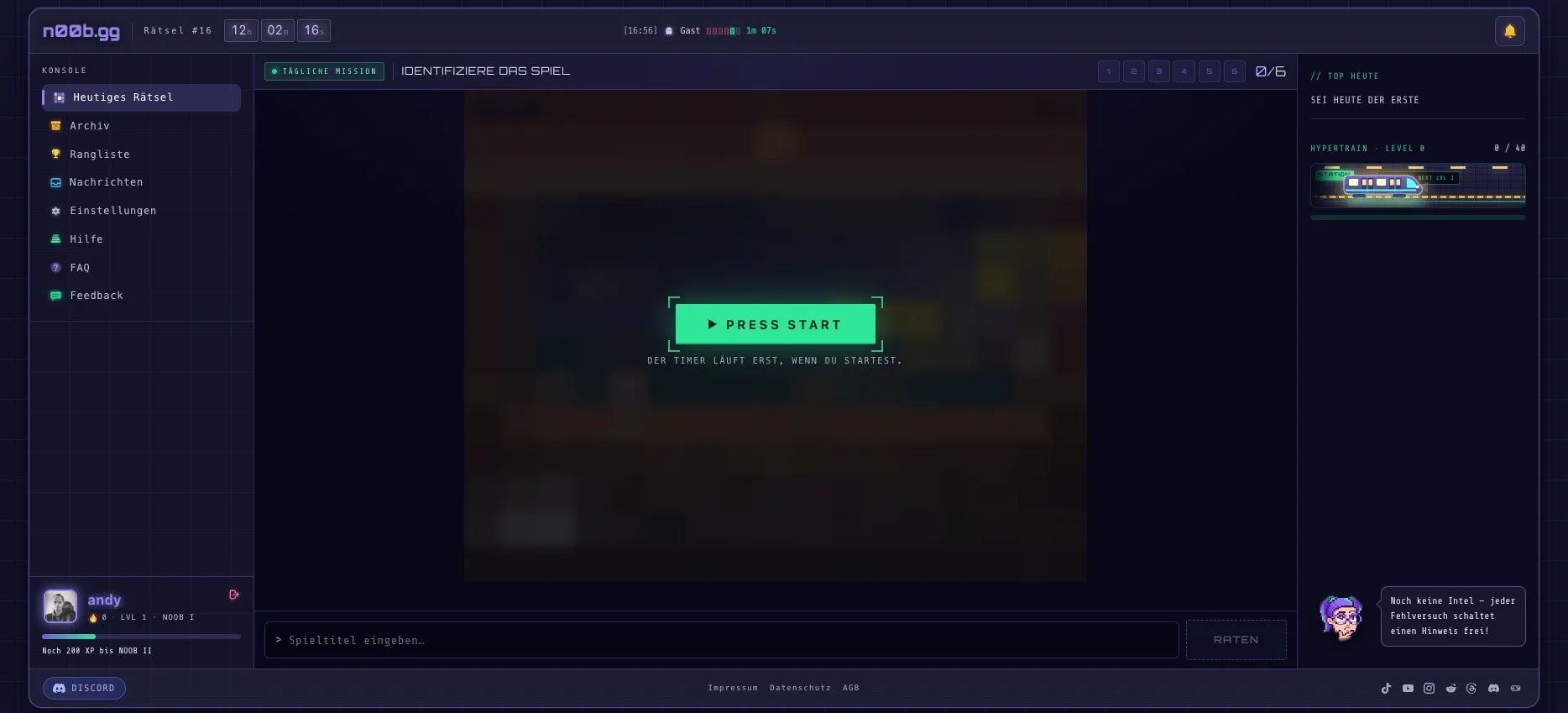 n00bgg - Daily Gaming Challenge screenshot 4