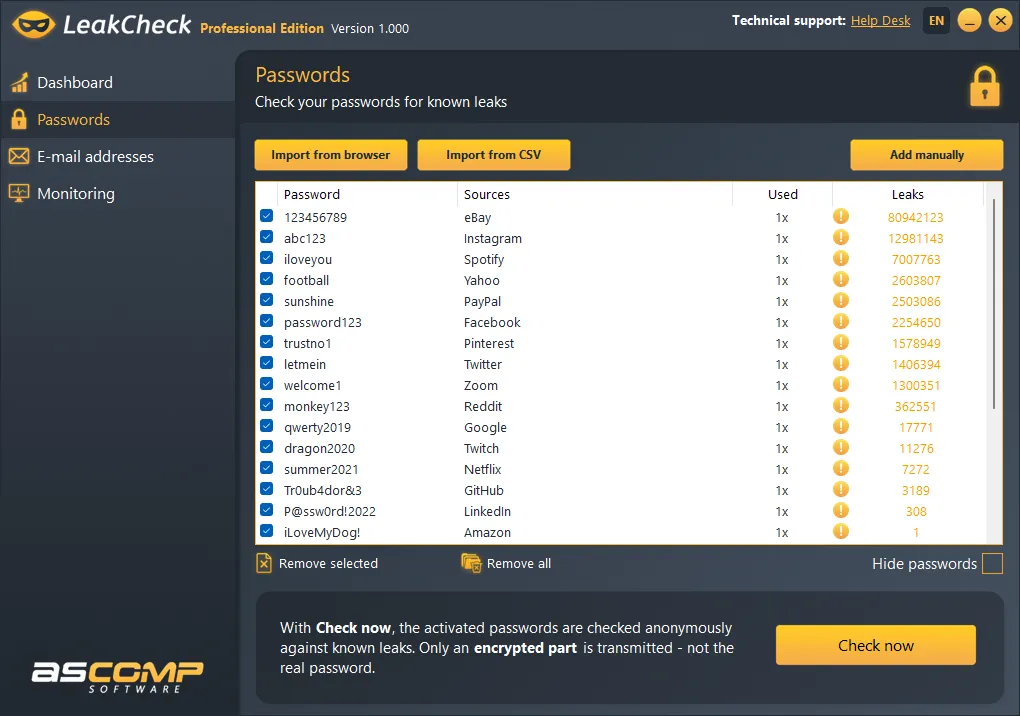 LeakCheck screenshot 2