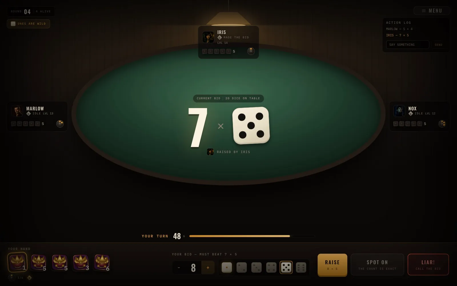 Liars Dice online screenshot 1