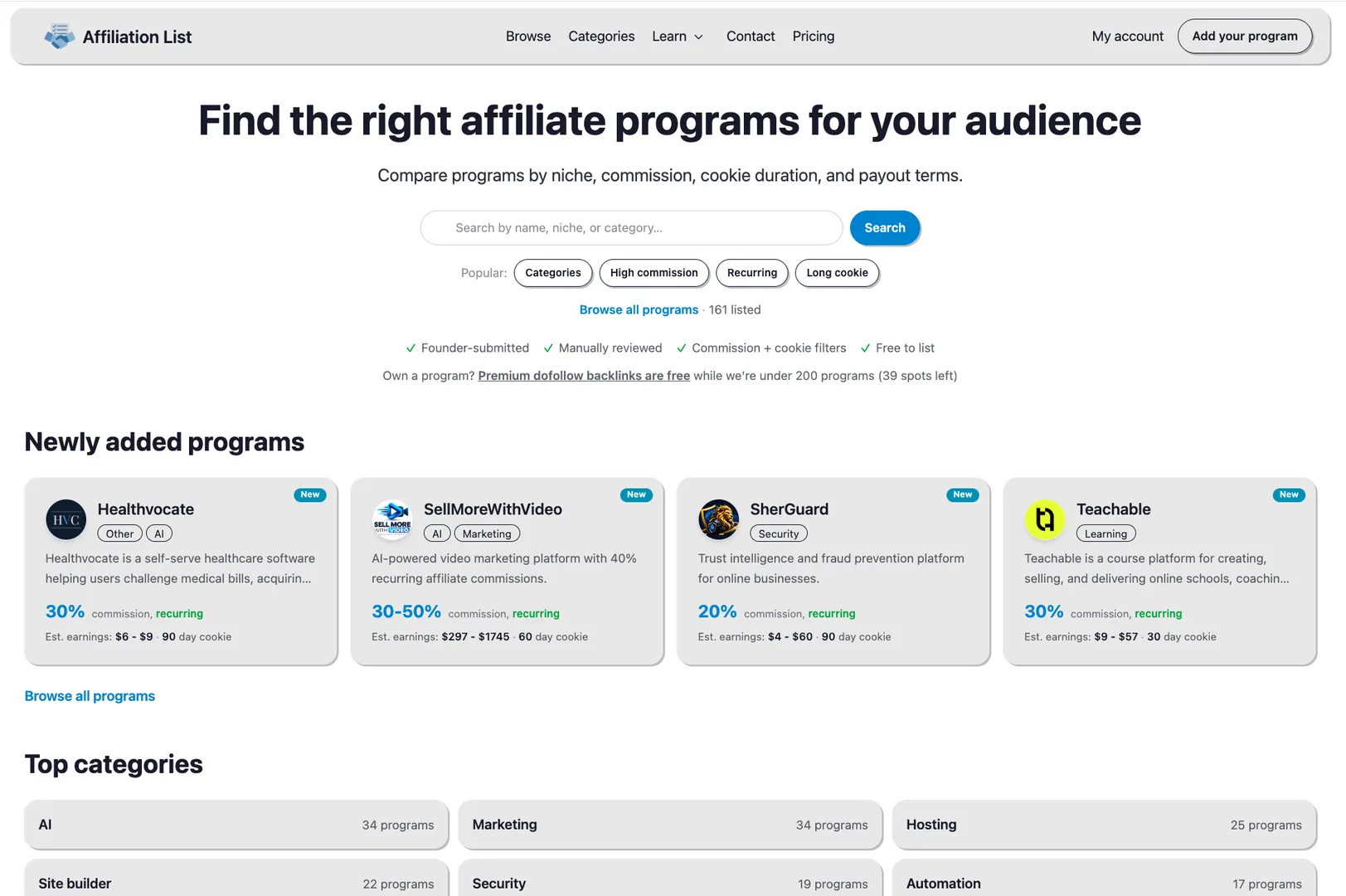AffiliationList screenshot 1