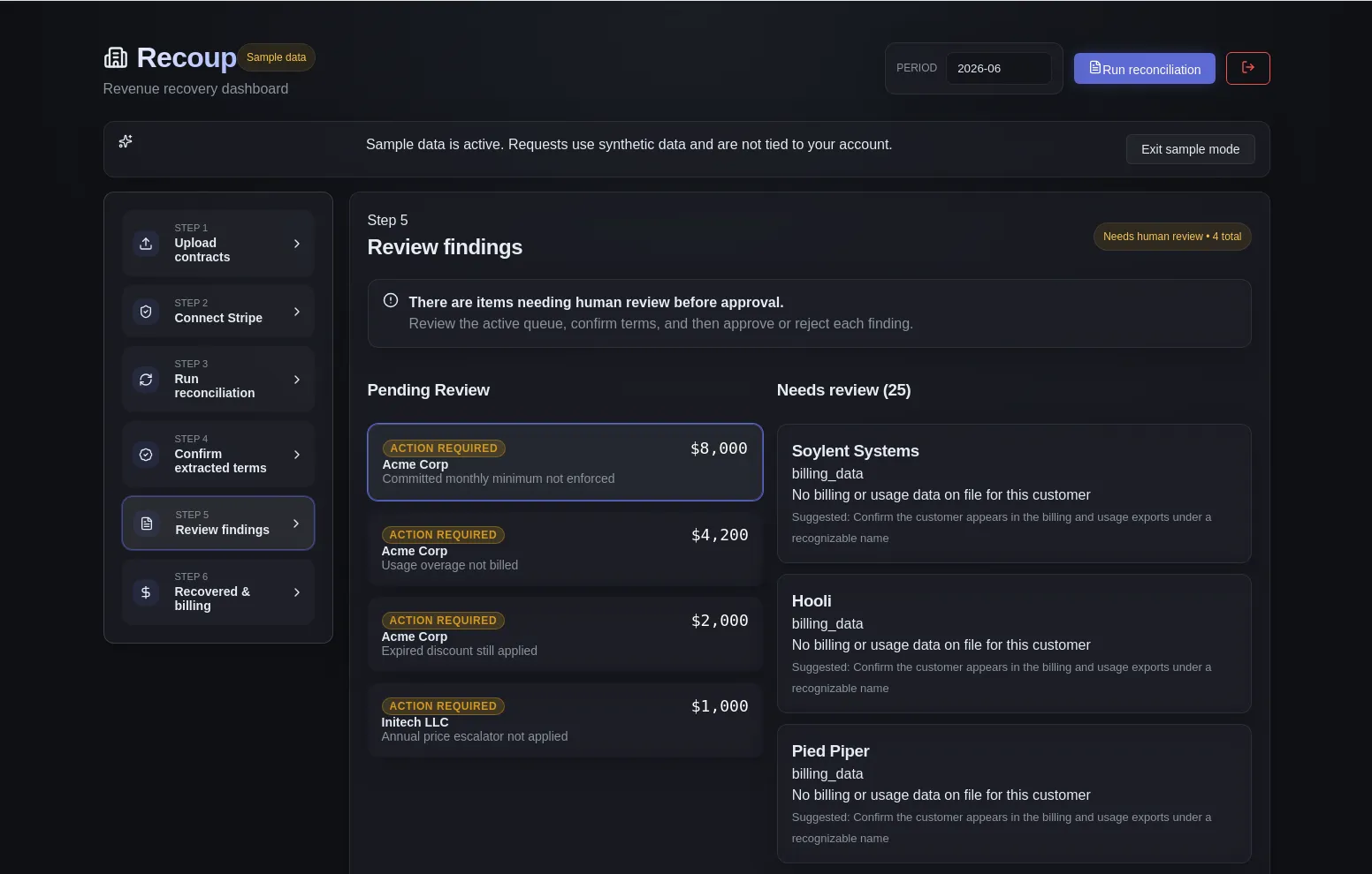 Recoup screenshot 1