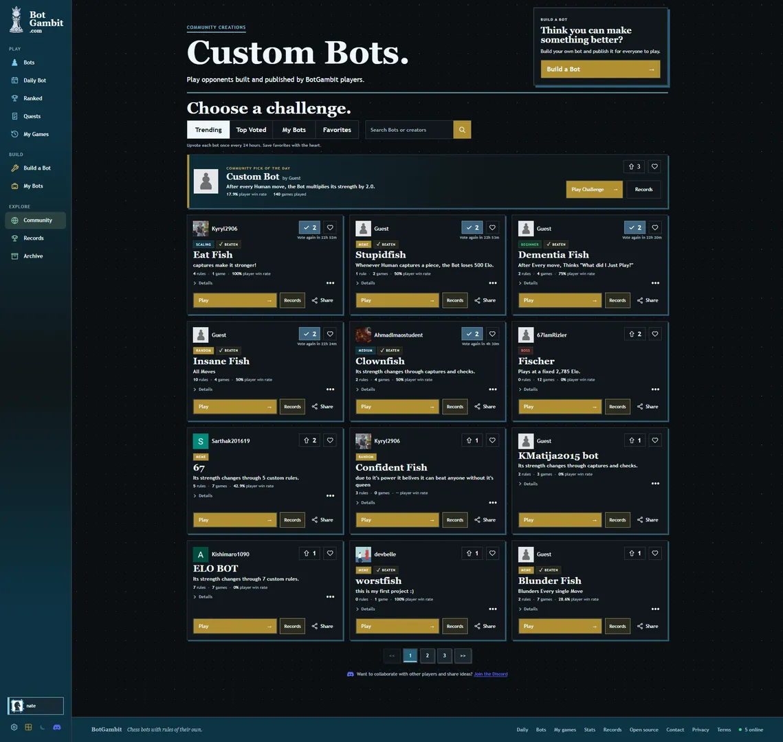 Play and Build Weird Chess Bots screenshot 2