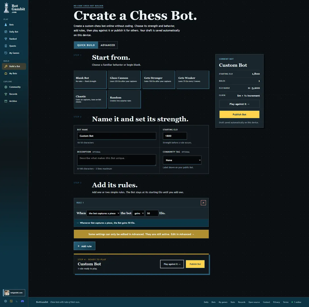 Play and Build Weird Chess Bots screenshot 3