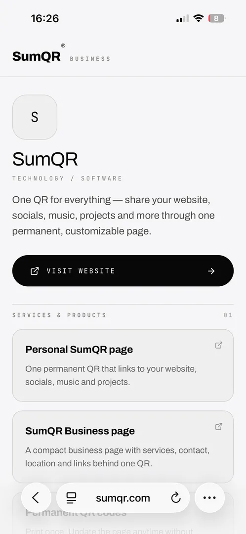 SumQR screenshot 2