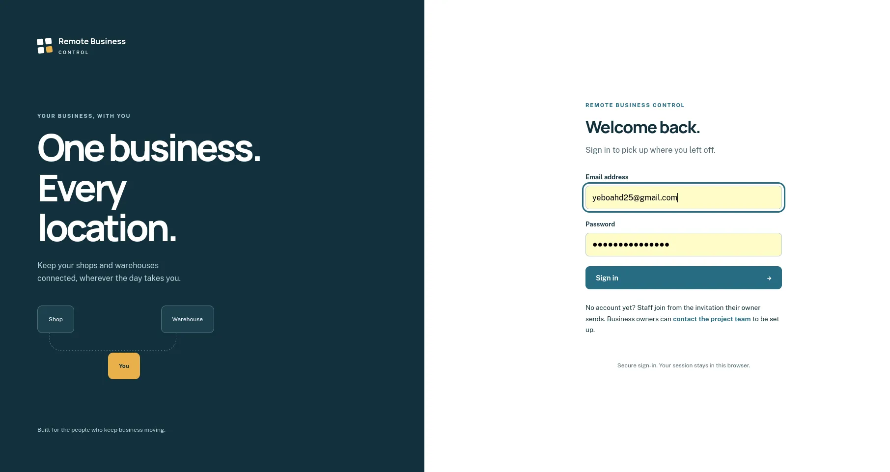 Remote Business Control screenshot 1