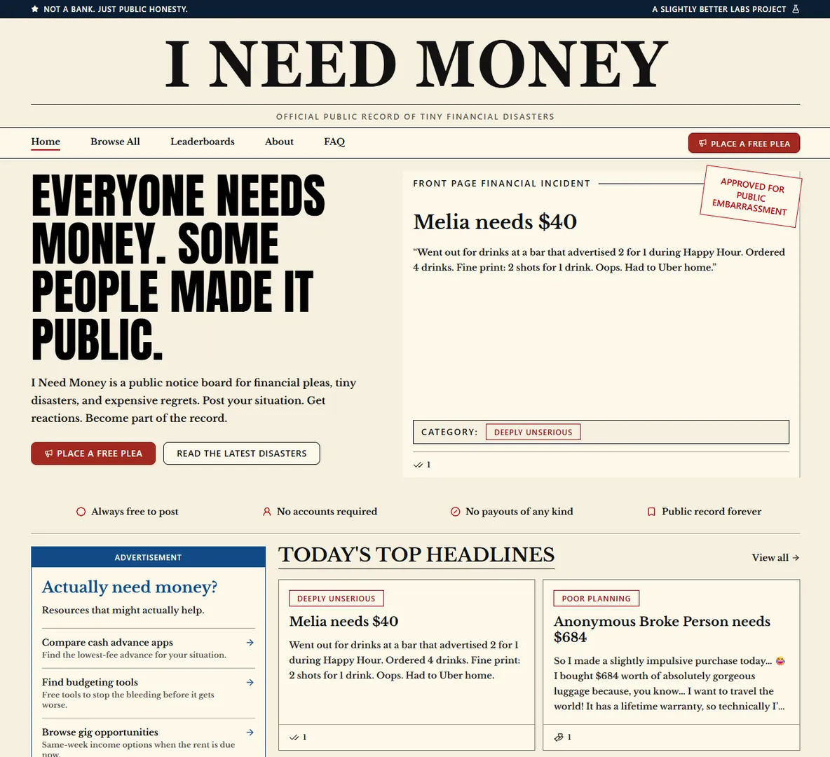 I Need Money screenshot 1