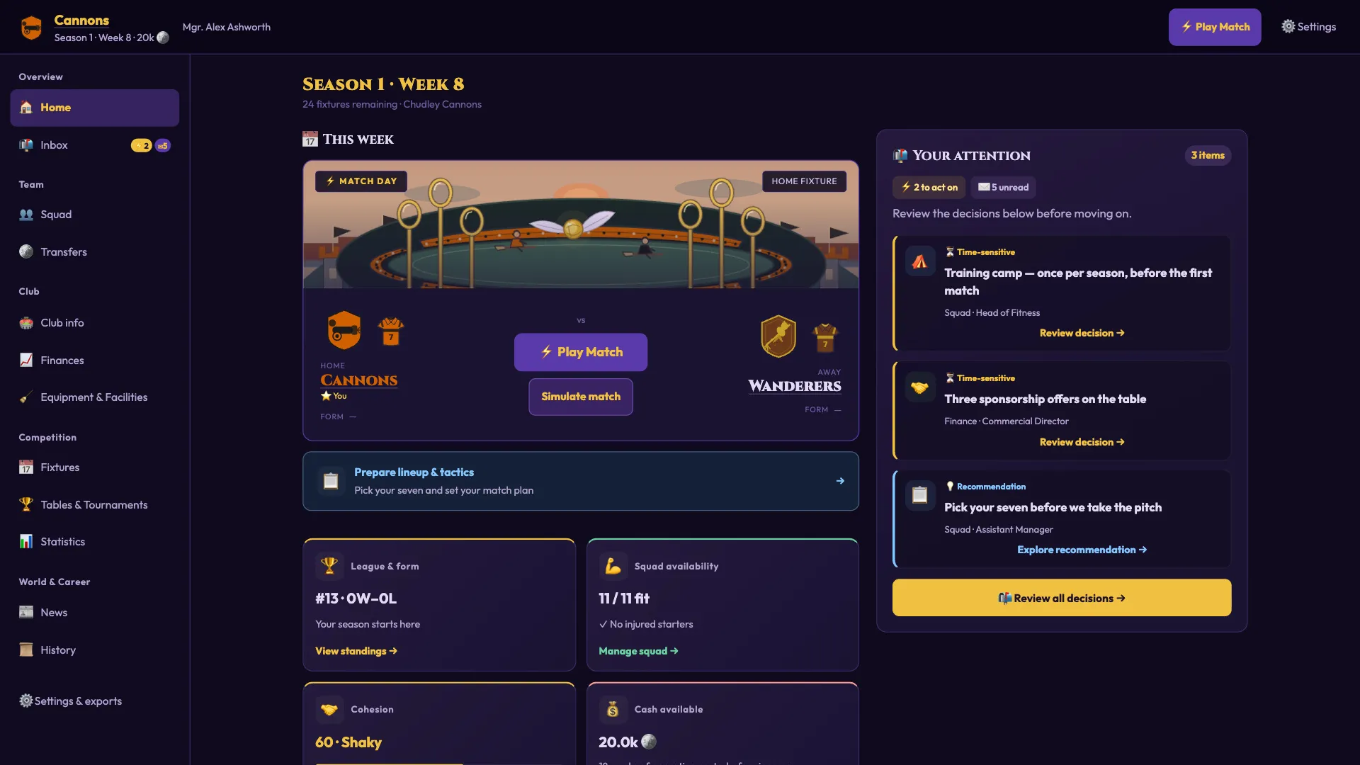 Quidditch Manager screenshot 2