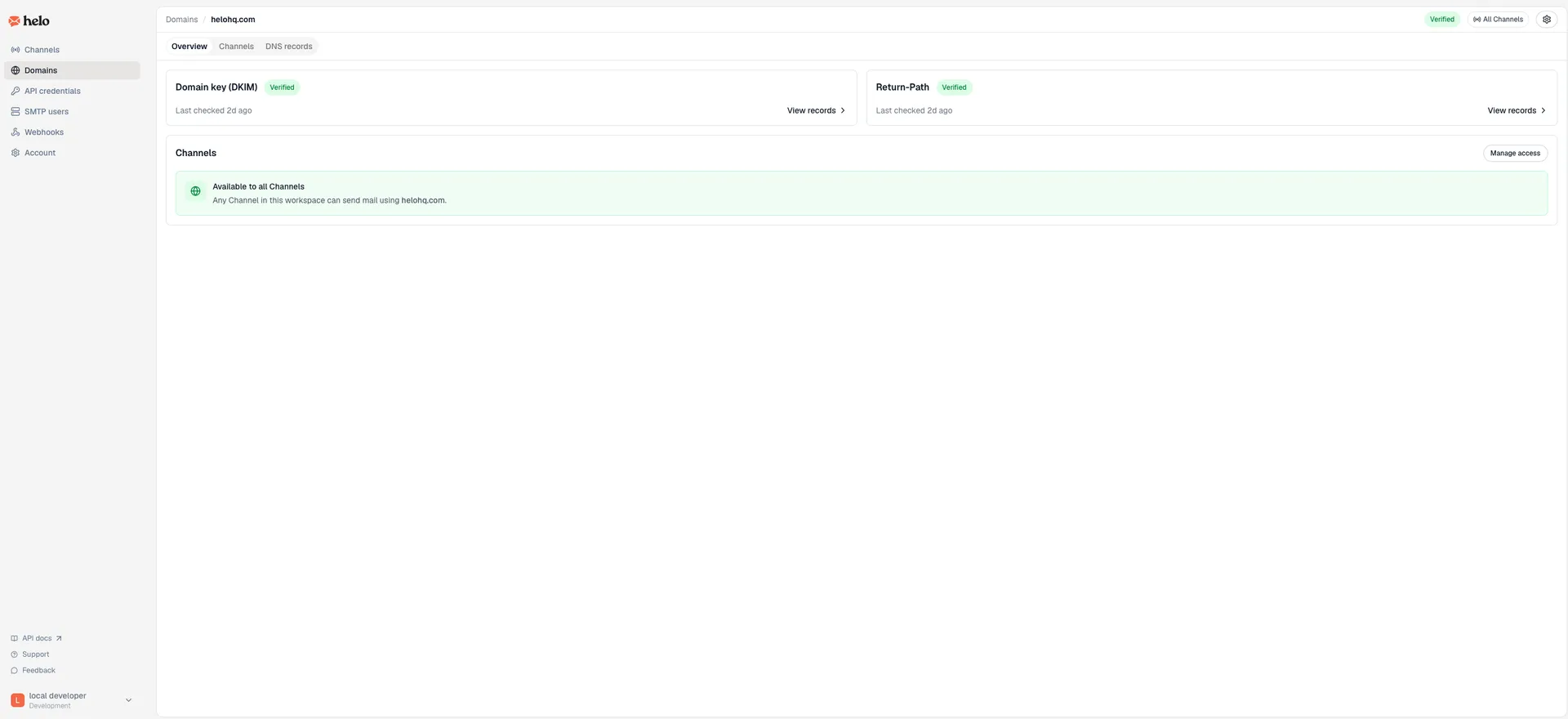 Helo email API screenshot 3