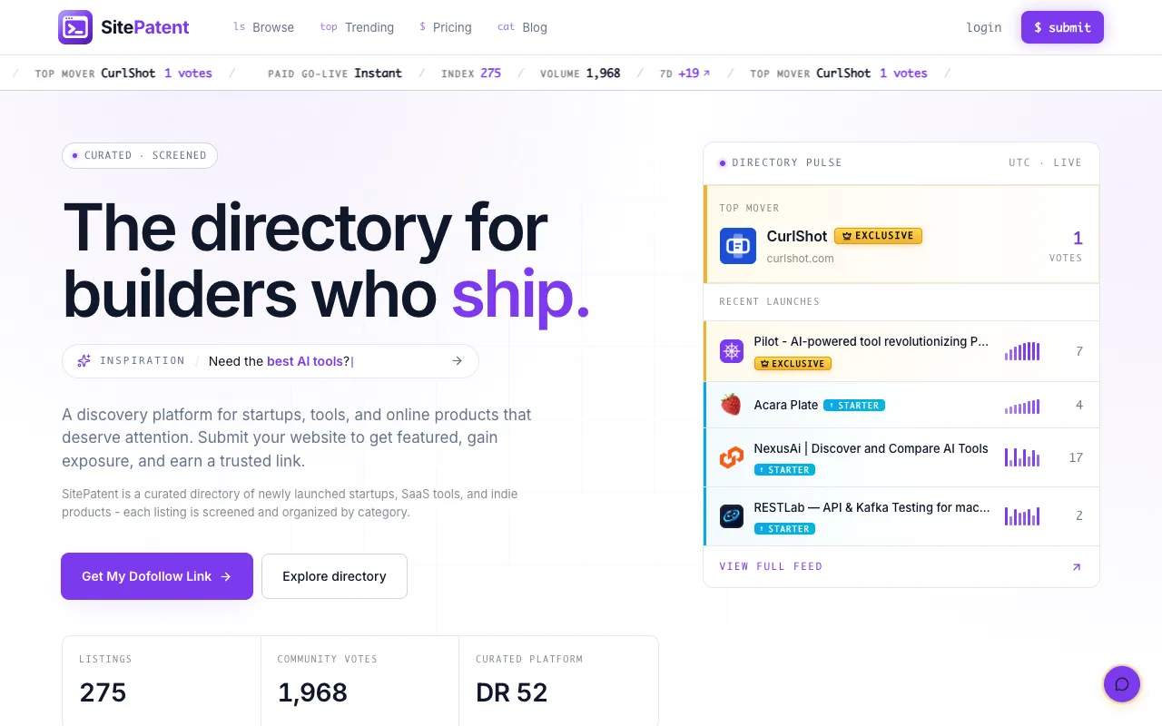 SitePatent screenshot 1