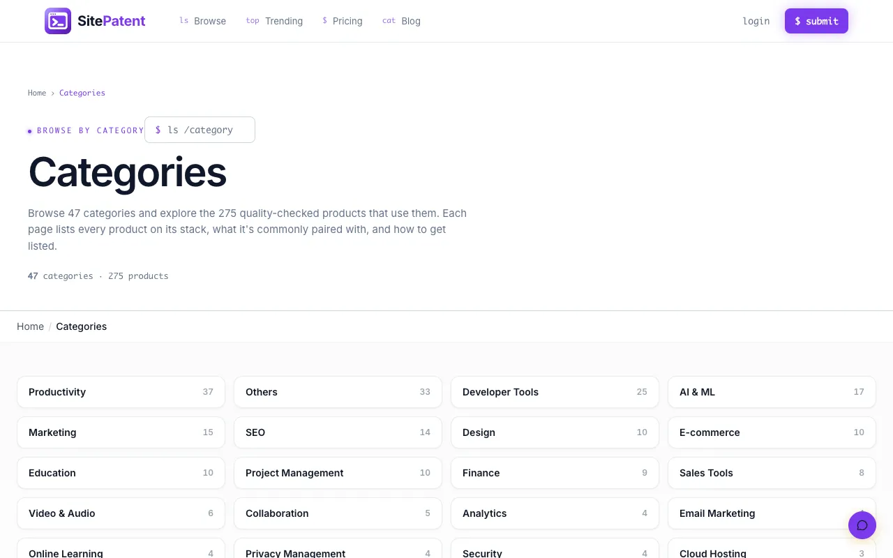 SitePatent screenshot 2