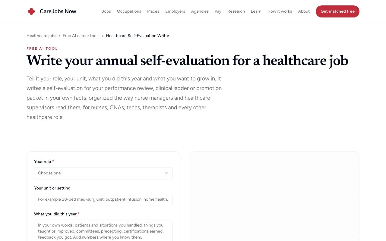 CareJobs Self-Evaluation Writer screenshot 1