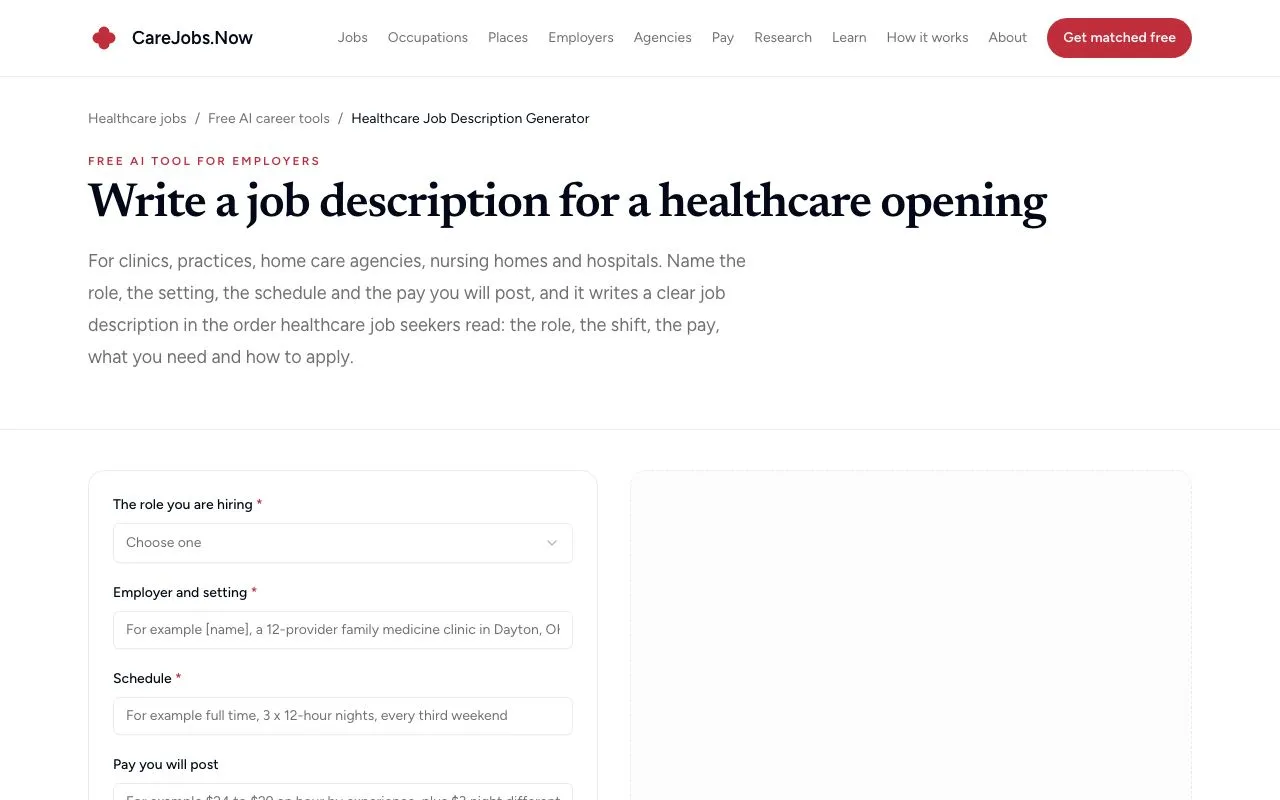 Healthcare Job Desc Generator screenshot 1