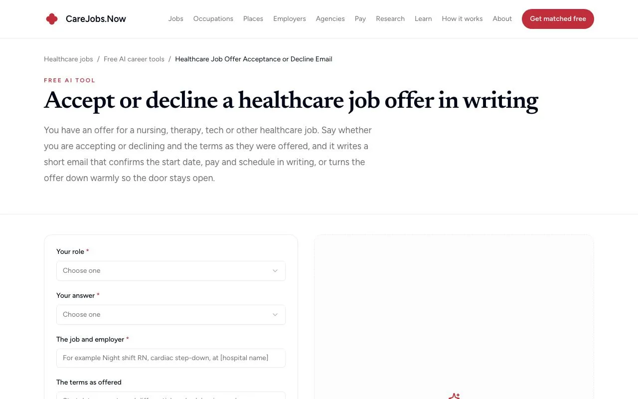 CareJobs Offer Acceptance Email screenshot 1