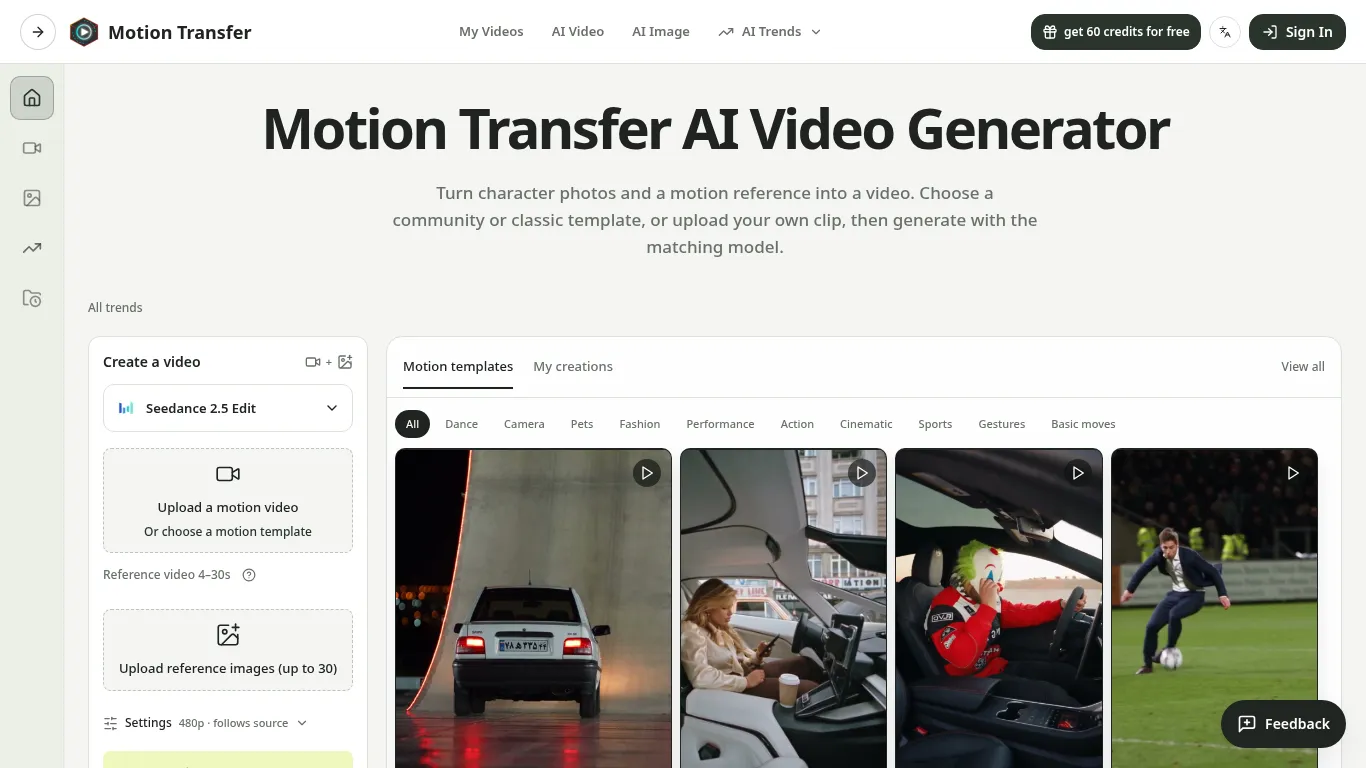 Motion Transfer screenshot 1