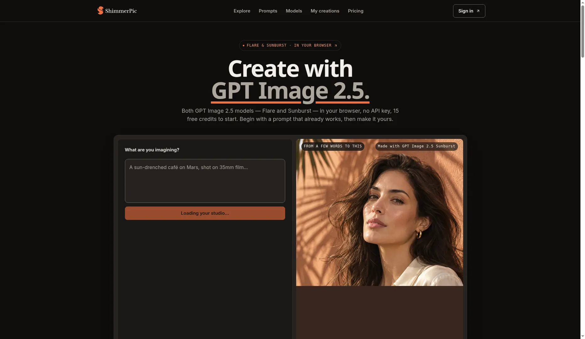 ShimmerPic: AI Image Generator i screenshot 1