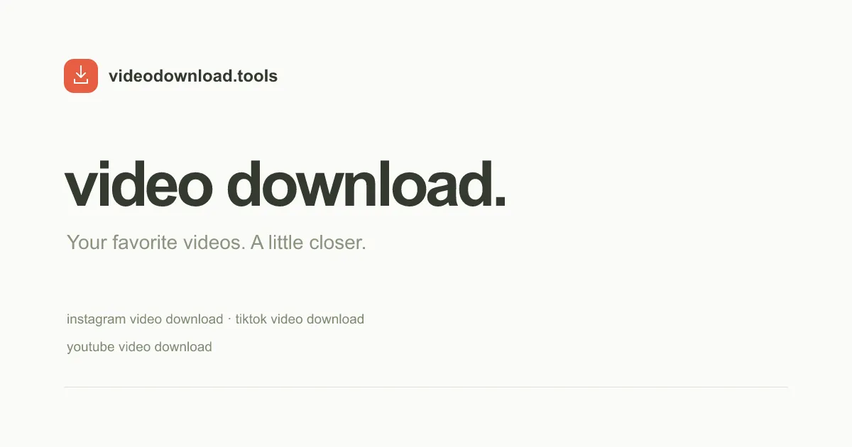 VideoDownload Tools