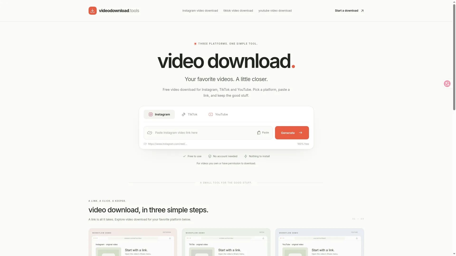 VideoDownload Tools screenshot 1