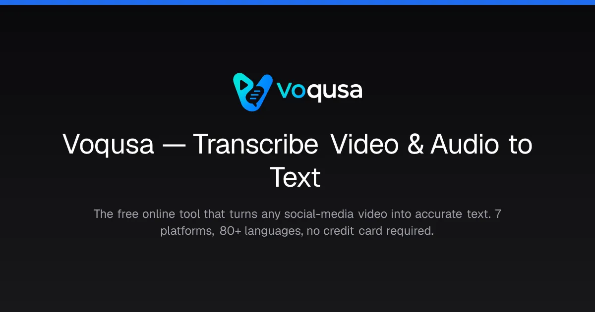Transcribe Video & Audio to Text